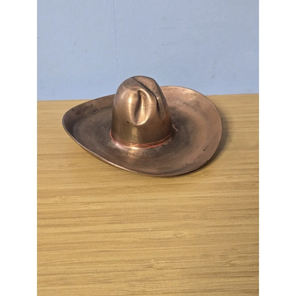 Vintage Copper Cowboy Hat Ashtray Trinket Dish